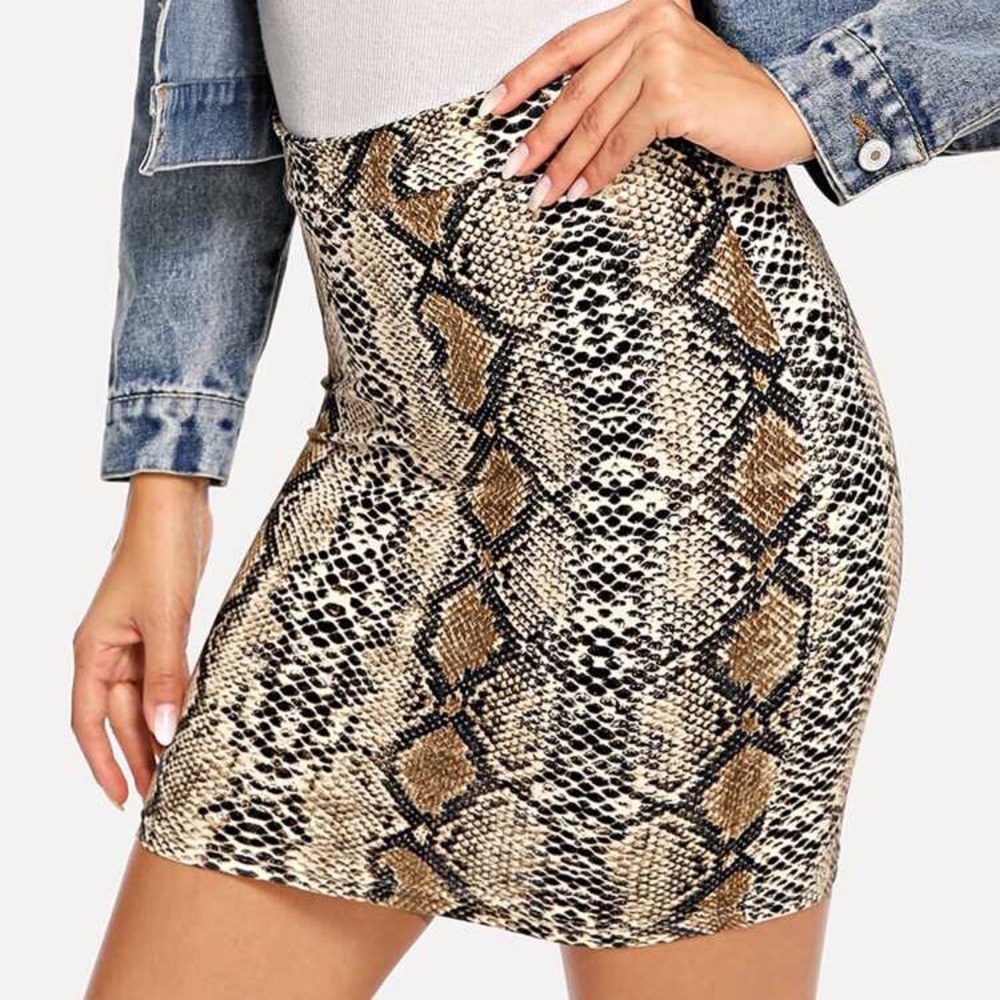 snake print skirt